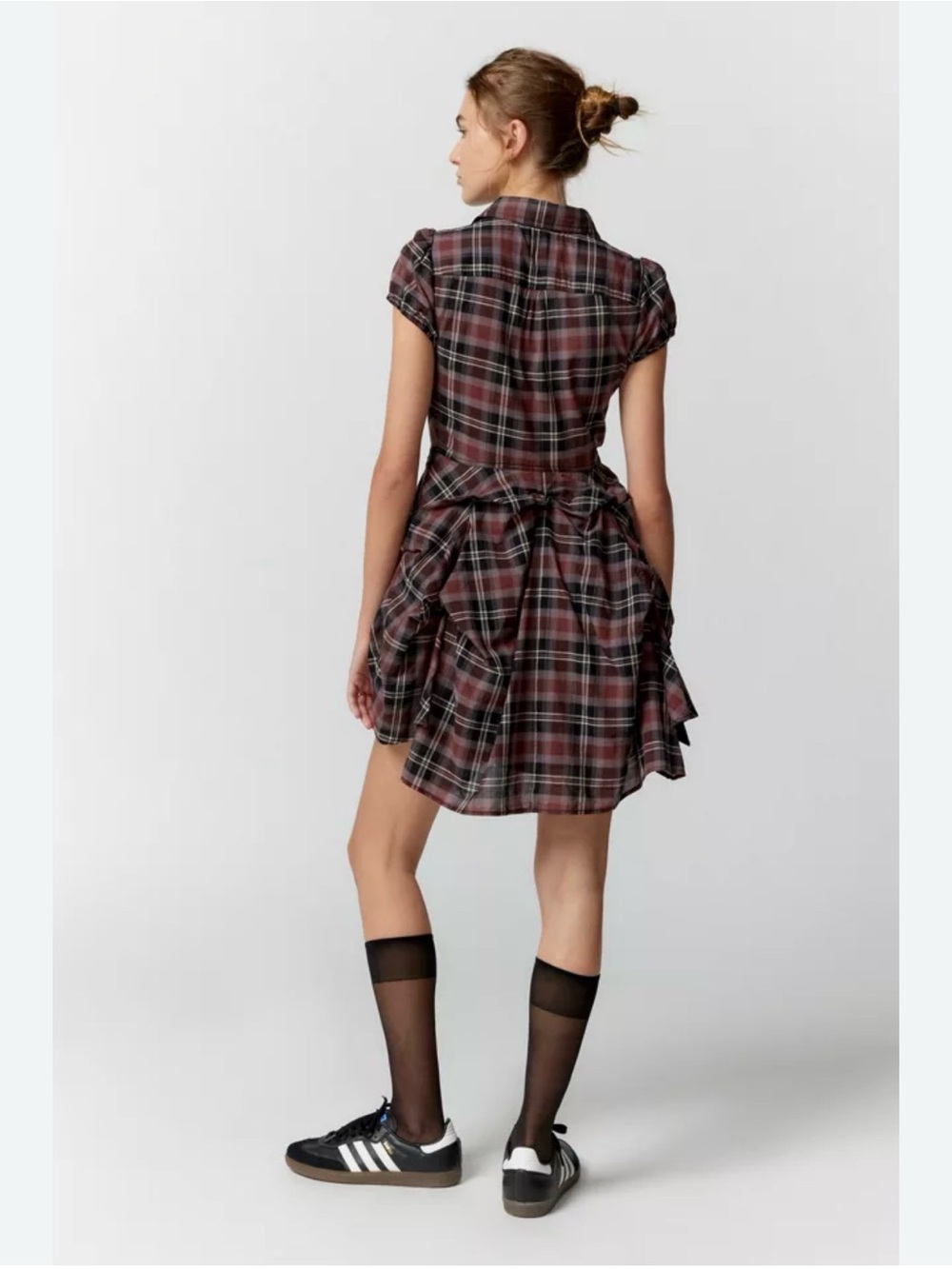 🌼 BDG - Plaid Pin Up Ruffle Hem Dress - - Picture 2 of 12